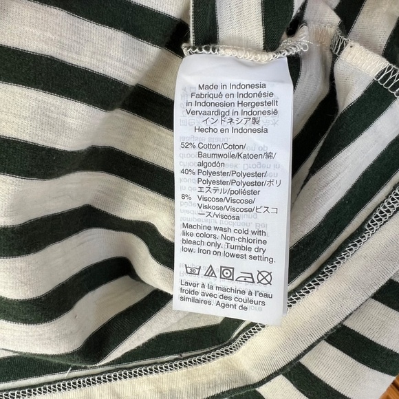 MADEWELL Long-Sleeve Tee in Eaves Green Stripe XXS - Picture 6 of 7